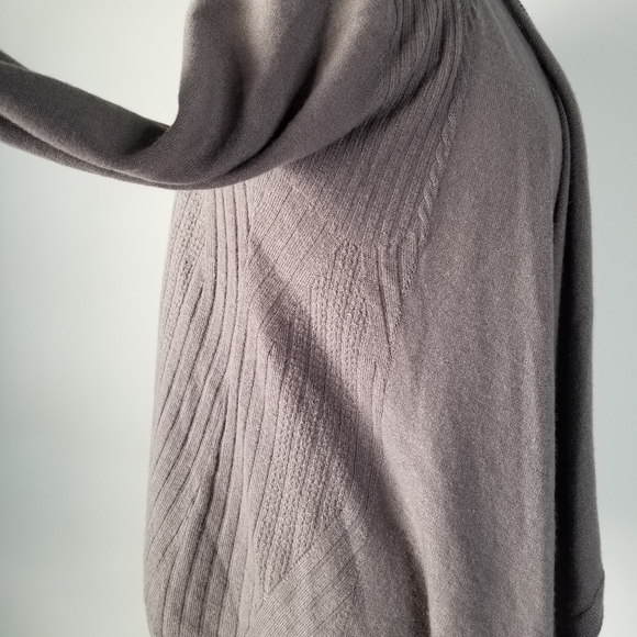 Velvet Gray 100% Cashmere Draped Open Front Long Sleeve Cardigan Size S - Picture 10 of 12